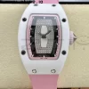 RICHARD MILLERM RM007 RM07-01 Ceramic BBA Best Edition Růžový ciferník s diamantovým středem na růžovém gumovém řemínku - Super Clone Watch | 1:1 Best Version