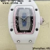 RICHARD MILLERM RM007 RM07-01 Ceramic BBA Best Edition Pink dial with diamond centre on White Rubber Strap - Super Clone Watch | 1:1 Best Version