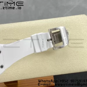 RICHARD MILLERM RM007 RM07-01 Ceramic BBA Best Edition Μπλε καντράν με διαμαντένιο κέντρο σε λευκό καουτσούκ λουράκι - Super Clone Watch | 1:1 Best Version