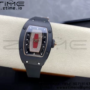 RICHARD MILLERM RM007 RM07-01 Black  Ceramic BBA Best Edition Black  dial with diamond centre on Black Rubber Strap - Super Clone Watch | 1:1 Best Version