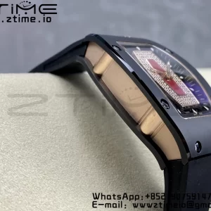 RICHARD MILLERM RM007 RM07-01 Black  Ceramic BBA Best Edition Black  dial with diamond centre on Black Rubber Strap - Super Clone Watch | 1:1 Best Version