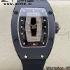 RICHARD MILLERM RM007 RM07-01 Black Ceramic BBA Best Edition Černý ciferník s diamantovým středem na černém gumovém řemínku - Super Clone Watch | 1:1 Best Version
