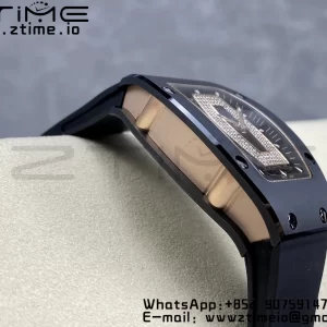 RICHARD MILLERM RM007 RM07-01 Black  Ceramic BBA Best Edition Black  dial with diamond centre on Black Rubber Strap - Super Clone Watch | 1:1 Best Version