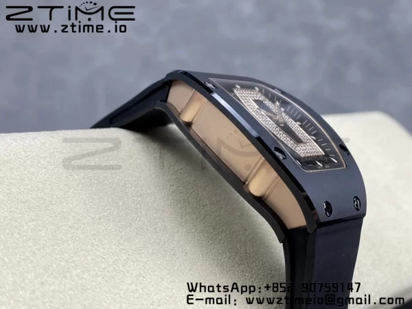 RICHARD MILLERM RM007 RM07-01 Black  Ceramic BBA Best Edition Black  dial with diamond centre on Black Rubber Strap - Super Clone Watch | 1:1 Best Version