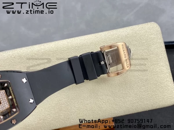 RICHARD MILLERM RM007 RM07-01 Black  Ceramic BBA Best Edition Black  dial with diamond centre on Black Rubber Strap - Super Clone Watch | 1:1 Best Version