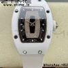 RICHARD MILLERM RM007 RM07-01 セラミックBBAベストエディション ブラックダイアル、ダイヤモンドセンター、ホワイトラバーストラップ - スーパークローンウォッチ｜1:1ベストバージョン