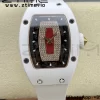 RICHARD MILLERM RM007 RM07-01 Ceramic BBA Best Edition Black dial with diamond centre on White Rubber Strap - Super Clone Watch | 1:1 Best Version