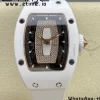 RICHARD MILLERM RM007 RM07-01 Ceramic BBA Best Edition Black Dial with Diamond Centre on White Rubber Strap - Super Clone Watch | 1:1 Best Version