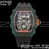 RICHARD MILLERM RM21-02 Tourbillon NTPT RMF Best Edition Quadrante scheletrato con cinturino in gomma nera - Orologio super clone | 1:1 Best Version