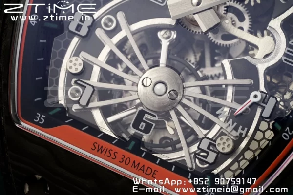 RICHARD MILLERM RM21-02 Tourbillon NTPT RMF Best Edition Skeleton Dial με μαύρο λουράκι από καουτσούκ - Super Clone Watch | 1:1 Best Version