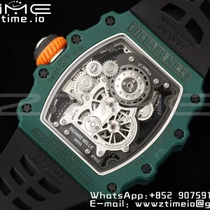 RICHARD MILLERM RM21-02 Tourbillon NTPT RMF Best Edition Skeleton Dial με μαύρο λουράκι από καουτσούκ - Super Clone Watch | 1:1 Best Version