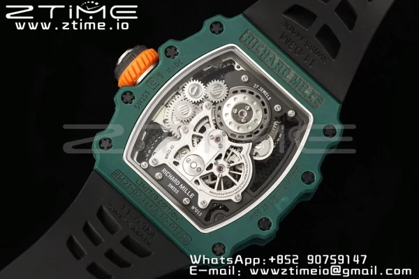 RICHARD MILLERM RM21-02 Tourbillon NTPT RMF Best Edition Skeleton Dial με μαύρο λουράκι από καουτσούκ - Super Clone Watch | 1:1 Best Version