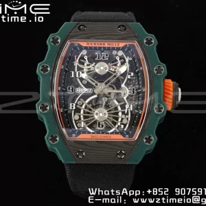 RICHARD MILLERM RM21-02 Tourbillon NTPT RMF Best Edition Skeleton Dial on Black Nylon Strap - Super Clone Watch | 1:1 Best Version