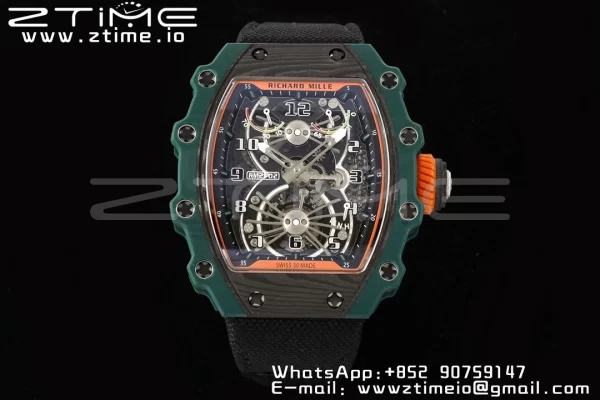 RICHARD MILLERM RM21-02 Tourbillon NTPT RMF Best Edition Skeleton Dial on Black Nylon Strap - Super Clone Watch | 1:1 Best Version
