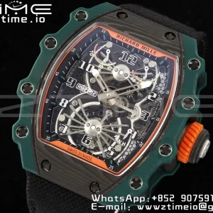RICHARD MILLERM RM21-02 Tourbillon NTPT RMF Best Edition Skeleton Dial on Black Nylon Strap - Super Clone Watch | 1:1 Best Version