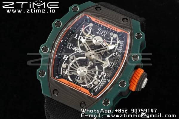 RICHARD MILLERM RM21-02 Tourbillon NTPT RMF Best Edition Skeleton Dial on Black Nylon Strap - Super Clone Watch | 1:1 Best Version