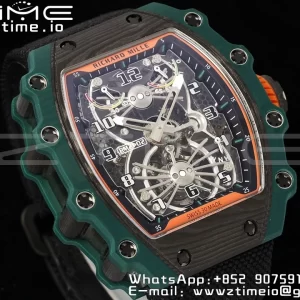 RICHARD MILLERM RM21-02 Tourbillon NTPT RMF Best Edition Skeleton Dial on Black Nylon Strap - Super Clone Watch | 1:1 Best Version