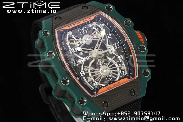 RICHARD MILLERM RM21-02 Tourbillon NTPT RMF Best Edition Skeleton Dial on Black Nylon Strap - Super Clone Watch | 1:1 Best Version
