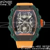 RICHARD MILLERM RM21-02 Tourbillon NTPT RMF Best Edition Quadrante scheletrato su cinturino in nylon arancione - Orologio super clone | Versione migliore 1:1