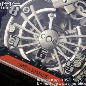 RICHARD MILLERM RM21-02 Tourbillon NTPT RMF Best Edition Skeleton Dial on Orange Nylon Strap - Super Clone Watch | 1:1 Best Version