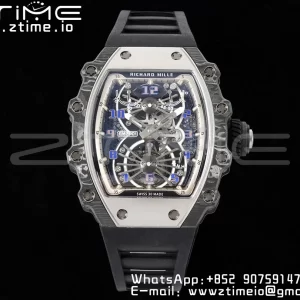 RICHARD MILLERM RM21-01 SS Tourbillon RMF Best Edition Skeleton Dial on Black Rubber Strap - Super Clone Watch | 1:1 Best Version