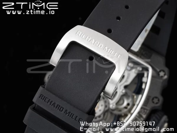 RICHARD MILLERM RM21-01 SS Tourbillon RMF Best Edition Skeleton Dial on Black Rubber Strap - Super Clone Watch | 1:1 Best Version
