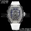RICHARD MILLERM RM21-01 SS Tourbillon RMF Best Edition Skeleton Dial on White Rubber Strap - Super Clone Watch | 1:1 Best Version