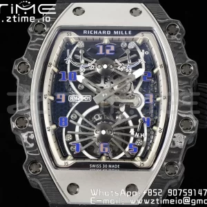 RICHARD MILLERM RM21-01 SS Tourbillon RMF Best Edition Skeleton Dial on White Rubber Strap - Super Clone Watch | 1:1 Best Version