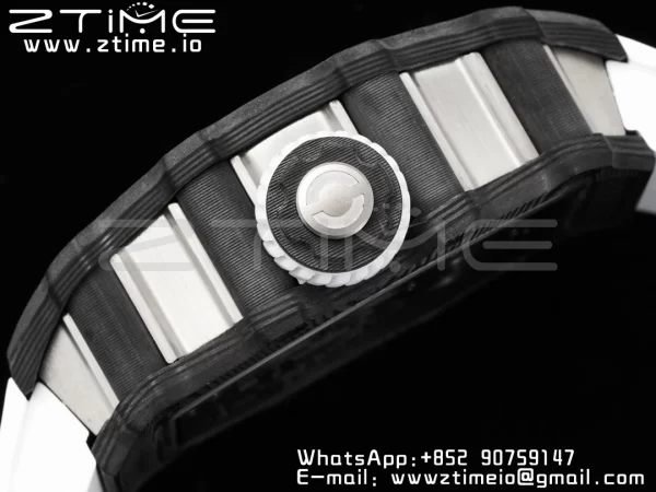 RICHARD MILLERM RM21-01 SS Tourbillon RMF Best Edition Skeleton Dial on White Rubber Strap - Super Clone Watch | 1:1 Best Version
