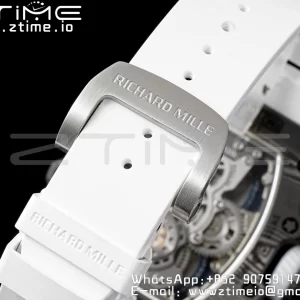 RICHARD MILLERM RM21-01 SS Tourbillon RMF Best Edition Skeleton Dial on White Rubber Strap - Super Clone Watch | 1:1 Best Version