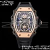 RICHARD MILLERM RM21-01 RG Tourbillon RMF Best Edition Skeleton Dial pe curea de cauciuc negru - Super Clone Watch | 1:1 Best Version