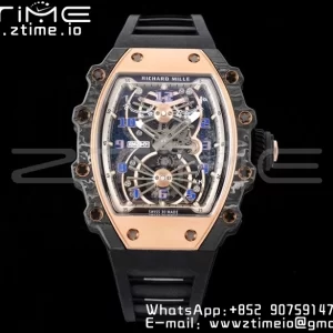 RICHARD MILLERM RM21-01 RG Tourbillon RMF Best Edition Skeleton Dial on Black Rubber Strap - Super Clone Watch | 1:1 Best Version