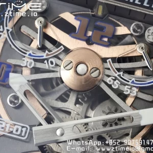 RICHARD MILLERM RM21-01 RG Tourbillon RMF Best Edition Skeleton Dial pe curea de cauciuc negru - Super Clone Watch | 1:1 Best Version