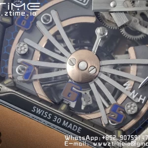 RICHARD MILLERM RM21-01 RG Tourbillon RMF Best Edition Skeleton Dial pe curea de cauciuc negru - Super Clone Watch | 1:1 Best Version