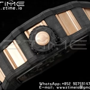 RICHARD MILLERM RM21-01 RG Tourbillon RMF Best Edition Skeleton Dial pe curea de cauciuc negru - Super Clone Watch | 1:1 Best Version