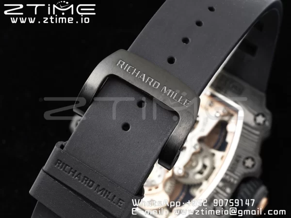 RICHARD MILLERM RM21-01 RG Tourbillon RMF Best Edition Skeleton Dial pe curea de cauciuc negru - Super Clone Watch | 1:1 Best Version