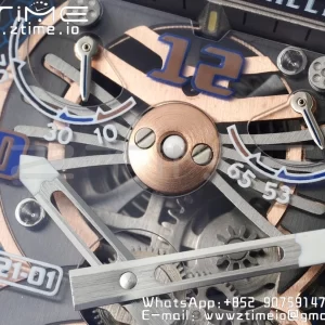 RICHARD MILLERM RM21-01 RG Tourbillon RMF Best Edition Skeleton Dial on White Rubber Strap - Super Clone Watch | 1:1 Best Version