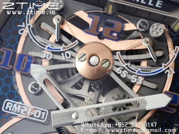 RICHARD MILLERM RM21-01 RG Tourbillon RMF Best Edition Skeleton Dial on White Rubber Strap - Super Clone Watch | 1:1 Best Version