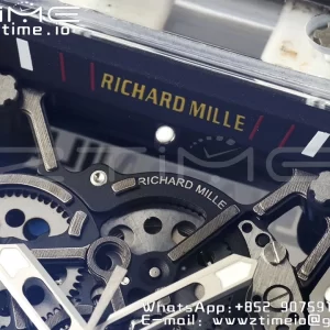 RICHARD MILLERM RM035 RM35-01 Transparent RMF ベストエディション スケルトンダイヤル ブラックラバーストラップ クローン RMUL2 - スーパークローンウォッチ｜1:1 ベストバージョン