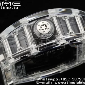 RICHARD MILLERM RM035 RM35-01 Transparent RMF ベストエディション スケルトンダイヤル ブラックラバーストラップ クローン RMUL2 - スーパークローンウォッチ｜1:1 ベストバージョン