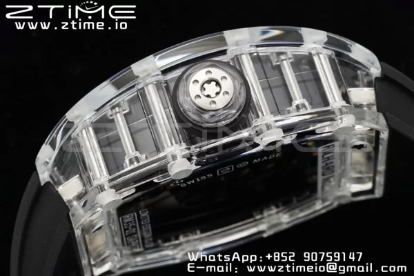 RICHARD MILLERM RM035 RM35-01 Transparent RMF ベストエディション スケルトンダイヤル ブラックラバーストラップ クローン RMUL2 - スーパークローンウォッチ｜1:1 ベストバージョン
