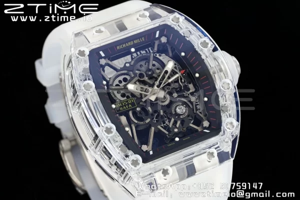 RICHARD MILLERM RM035 RM35-01 Transparent RMF Best Edition Skeleton Dial on Translucent Rubber Strap Clone RMUL2 - スーパークローンウォッチ｜1:1ベストバージョン