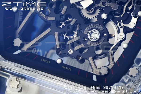 RICHARD MILLERM RM035 RM35-01 Transparent RMF Best Edition Skeleton Dial on Translucent Rubber Strap Clone RMUL2 - スーパークローンウォッチ｜1:1ベストバージョン
