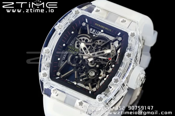 RICHARD MILLERM RM035 RM35-01 Transparent RMF Best Edition Skeleton Dial on Translucent Rubber Strap Clone RMUL2 - スーパークローンウォッチ｜1:1ベストバージョン