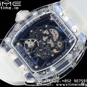 RICHARD MILLERM RM035 RM35-01 Transparent RMF Best Edition Skeleton Dial on Translucent Rubber Strap Clone RMUL2 - スーパークローンウォッチ｜1:1ベストバージョン