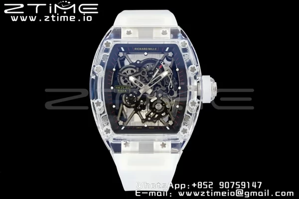 RICHARD MILLERM RM035 RM35-01 Transparent RMF Best Edition Skeleton Dial on Translucent Rubber Strap Clone RMUL2 - スーパークローンウォッチ｜1:1ベストバージョン