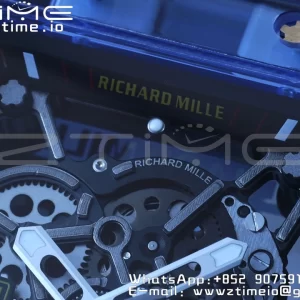 RICHARD MILLERM RM035 RM35-01 Blue Transparent RMF Best Edition Skeleton Dial on Blue Rubber Strap Clone RMUL2 - Super Clone Watch | 1:1 Best Version