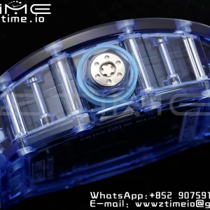 RICHARD MILLERM RM035 RM35-01 Blue Transparent RMF Best Edition Skeleton Dial on Blue Rubber Strap Clone RMUL2 - Super Clone Watch | 1:1 Best Version