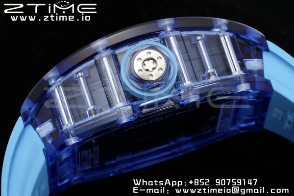 RICHARD MILLERM RM035 RM35-01 Blue Transparent RMF Best Edition Skeleton Dial on Blue Rubber Strap Clone RMUL2 - Super Clone Watch | 1:1 Best Version