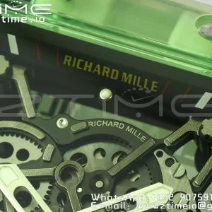 RICHARD MILLERM RM035 RM35-01 Green Transparent RMF Best Edition Skeleton Dial on Translucent Rubber Strap Clone RMUL2 - Super Clone Watch | 1:1 Best Version